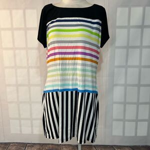 🔥🔥5 for $25🔥🔥 Simon Chang Multi Colored Striped t-shirt Dress Size XL